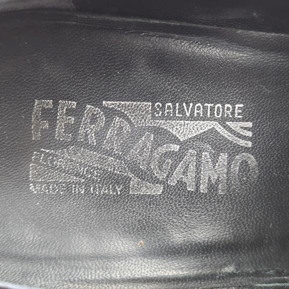 VTG Salvatore Ferragamo Mens 8.5EE Black Leather Casual Office Penny Loafer